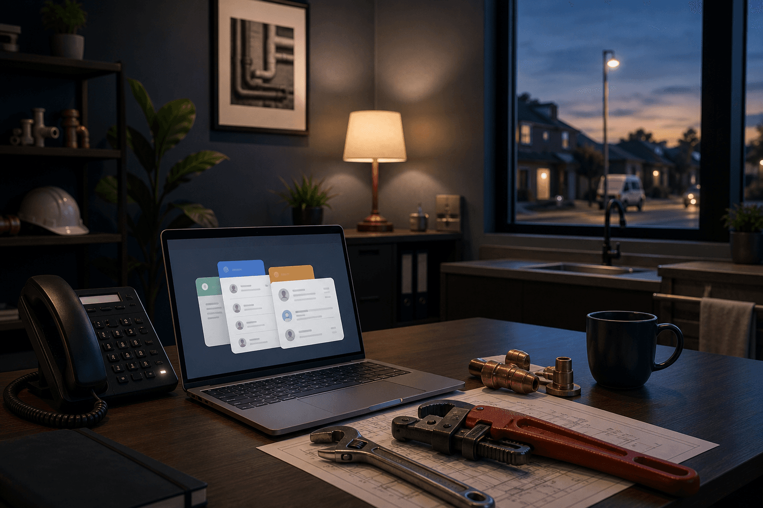 24/7 plumbing office workflow example for small businesses