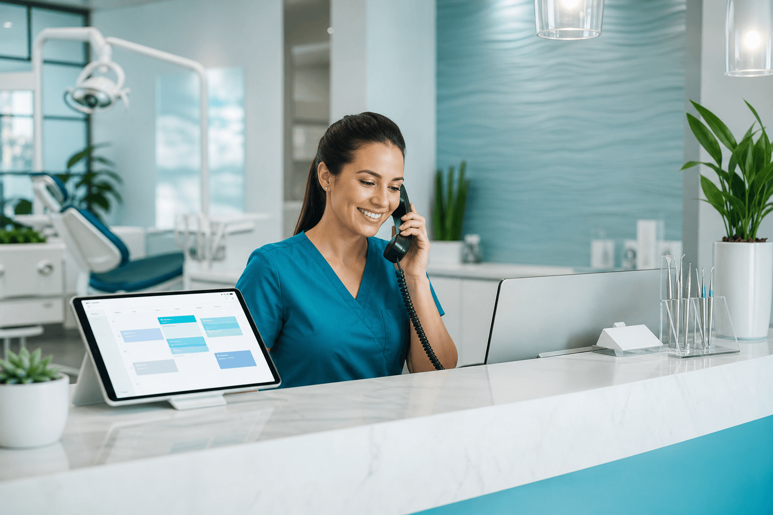 AI receptionist for dental offices with appointment booking and recall