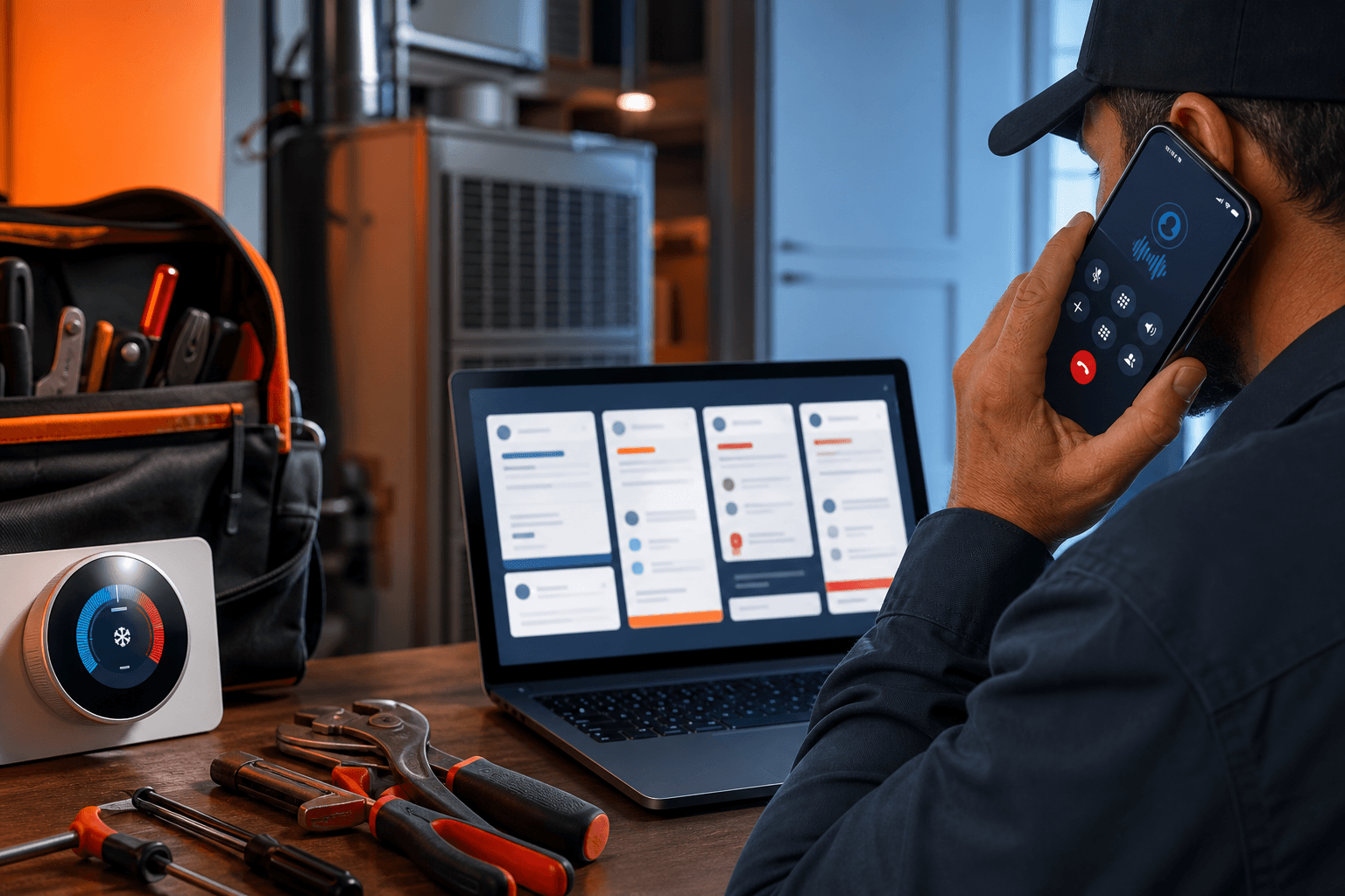 AI receptionist for HVAC companies with no-AC and no-heat triage