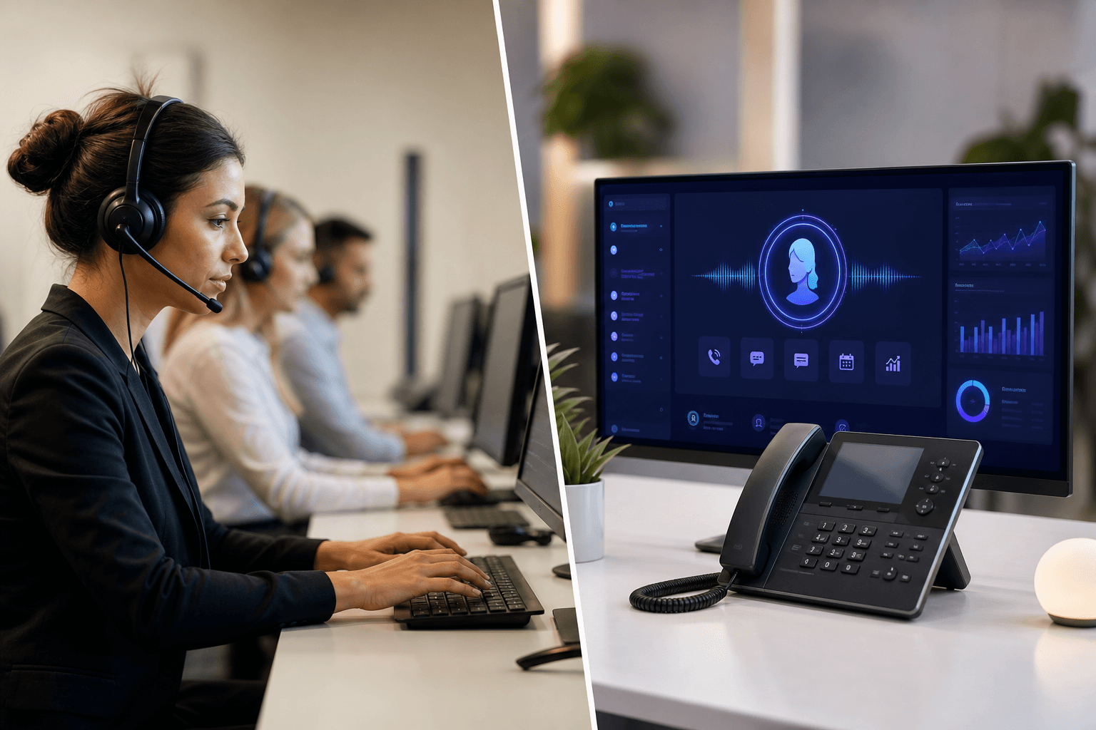 AI receptionist vs virtual receptionist comparison for small businesses