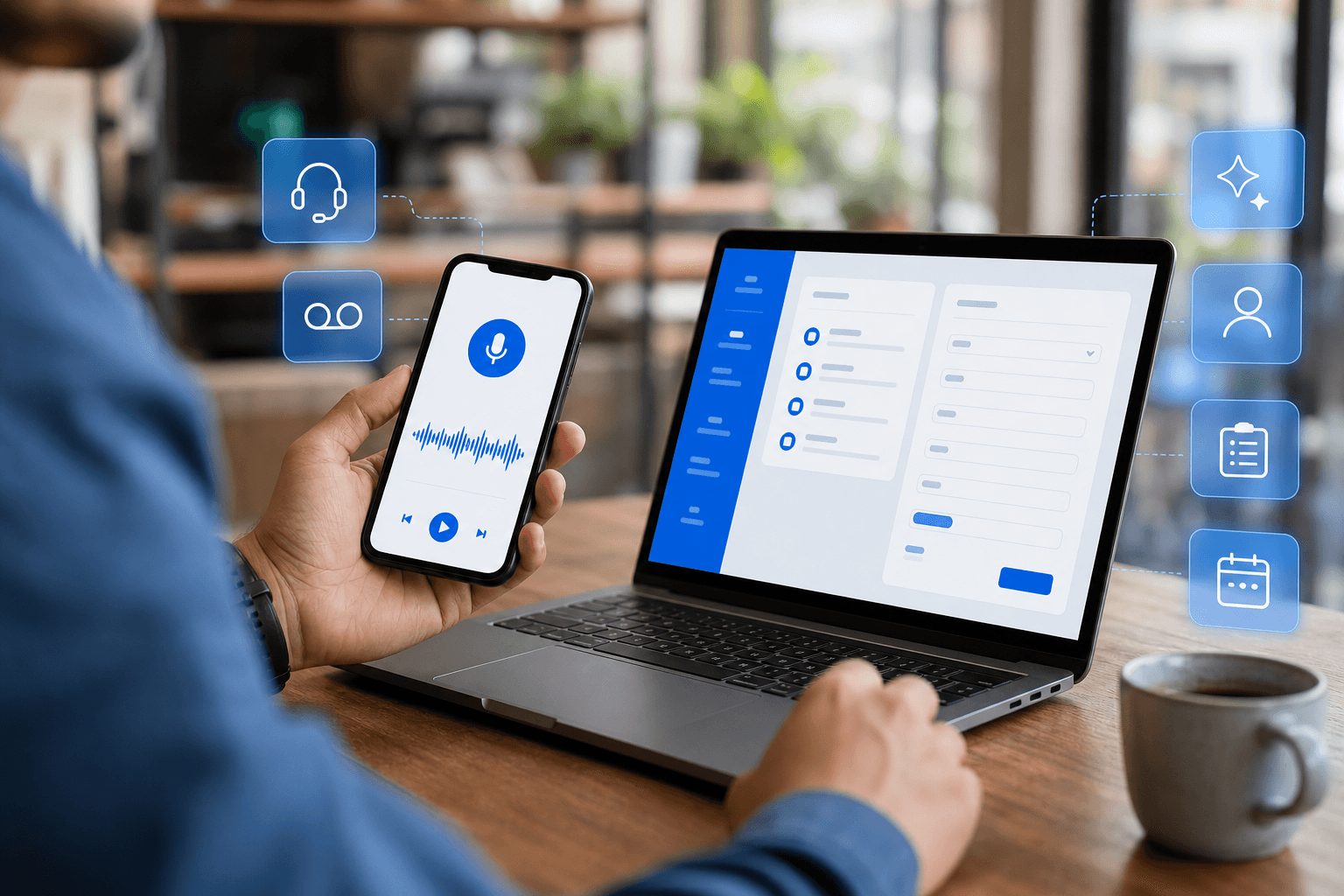 AI call center vs answering service workflow example for small businesses
